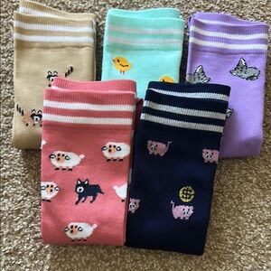 Colorful Animal Print Compression Socks Set